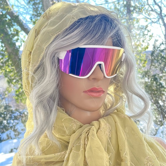 Stylish White and Purple Mirrored Chromapop Sunglasses main image 6